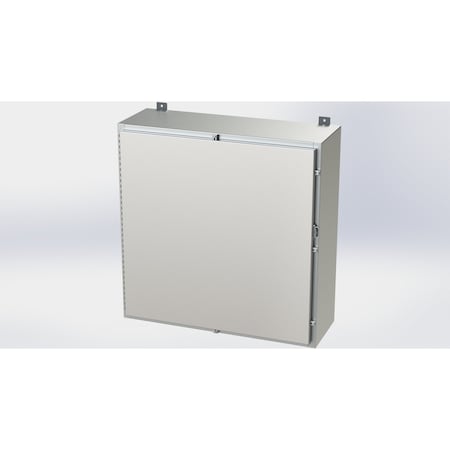 Saginaw Control & Engineering Padlockable Hasp Electrical Enclosures, 36 in H, 12 in D, 36 in W, NEMA 4X, 316 Stainless Steel SCE-36H3612SS6LP